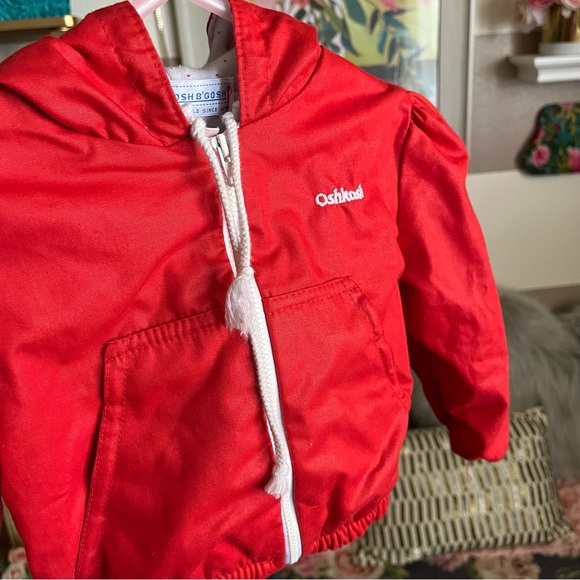 Vintage Oshkosh red zip jacket size 12M - Picture 7 of 9